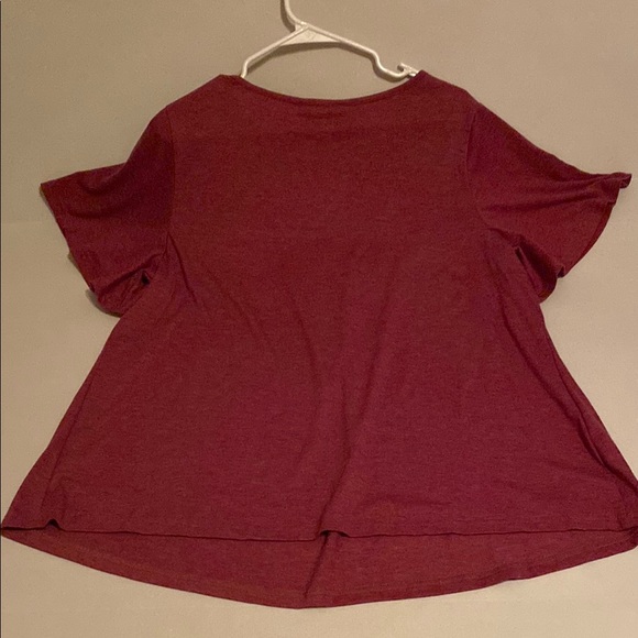 BloomChic Purple Boxy Short Sleeve Blouse - Picture 3 of 7